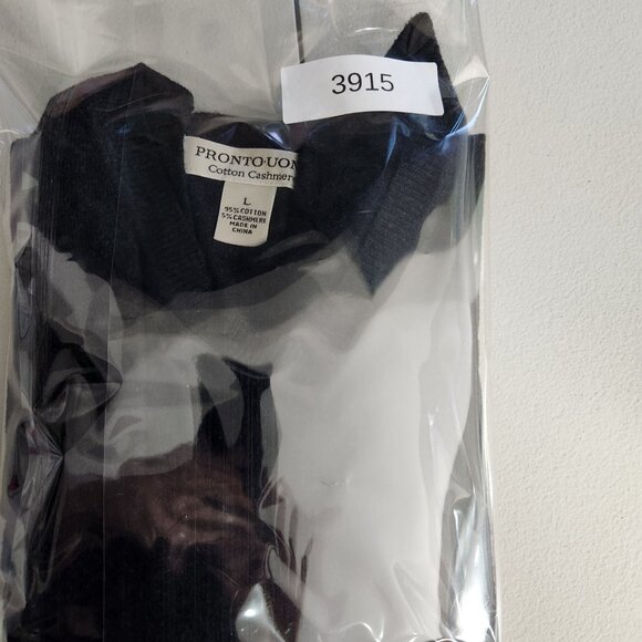 Pronto Uomo Cotton Cashmere Gray V-Neck Sweater L - Picture 10 of 10